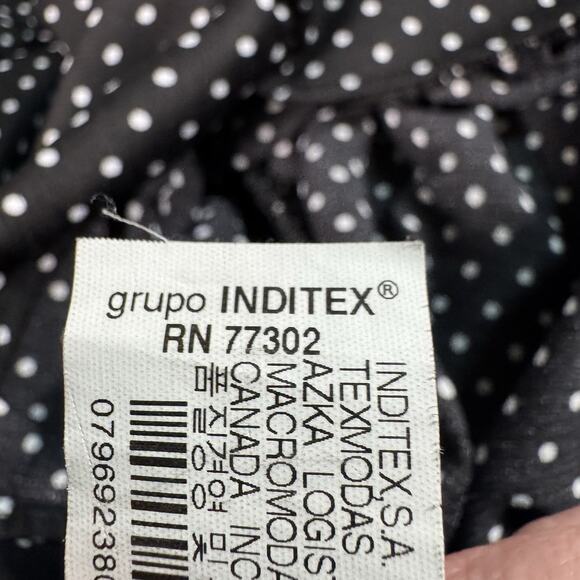 Zara Black Micro Dot Mini Dress Size Small - Picture 7 of 8